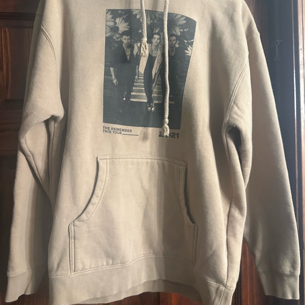 Jonas Brothers Beige Graphic Tour Hoodie from 2021